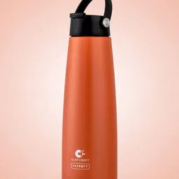 CLAY CRAFT Vacbott Orange-Coloured Printed BPA Free Double Walled Water Bottle 1200ML-picture-32