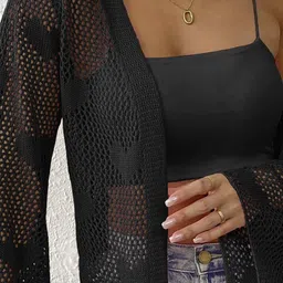 StyleCast x Revolte Self Design Long Sleeves Tie-Up Shrug image 3
