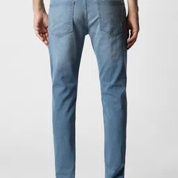 VAN HEUSEN DENIM LABS Men Slim Fit Clean Look Heavy Fade Stretchable Jeans image 4