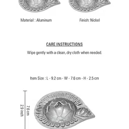 Metalsmith 4Pcs Grey Textured Metal Pooja Diya image 3