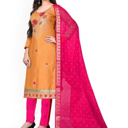 Maroosh Ethnic Motifs Embroidered Sequinned Unstitched Dress Material image 4