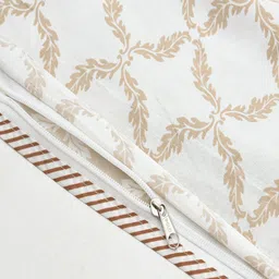 Myntra Elegant Homes Jaal Brown & White Printed Single-Size Duvet Cover With Zipper image 3