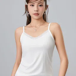 LULU & SKY Women V-neck Lace Insert Regular Cami Top-picture-31