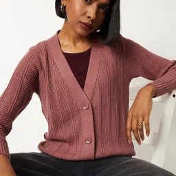 max Women Cable Knit Cardigan-image-1