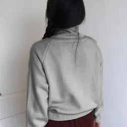 StyleCast x Revolte Women Turtle Neck Front-Open Sweater image 3