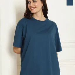 Metronaut Women Pack of 2 Pink Panther Graphic Printed Cotton Oversized T-shirts-image-61