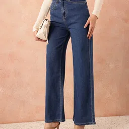 all about you Women High-Rise Stretchable Wide Leg Jeans image 1