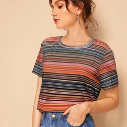 KERI PERRY Striped Crop Top image 2