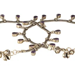Saraf RS Jewellery Rhodium-Plated Artificial Beads Beaded Anklets image 2