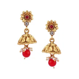 Anouk Gold Plated Crystals Studded & Beaded Jewellery Set image 4