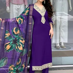 NE STYLE Women Regular Kurta with Trousers & With Dupatta-image-13