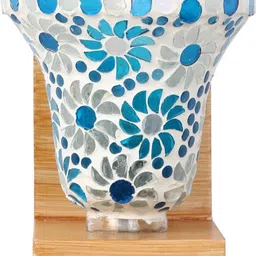 1ST TIME Blue & Blue Colourblocked Wood Traditional Wall Lamp-picture-23