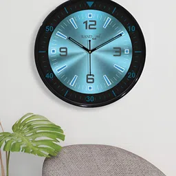 RANDOM Black & Blue Printed Round Contemporary Wall Clock image 5