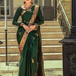 VILLE FASHION Ethnic Motifs Woven Design Zari Kanjeevaram Saree-picture-1