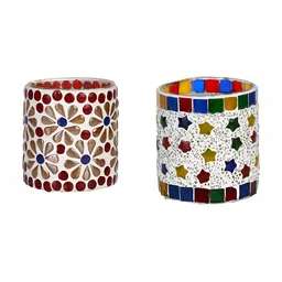 1ST TIME White & Red 2 Pieces Cylindrical Shaped Candle Holders-picture-28