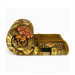 bsb home Mustard Floral Mild Winter 350 GSM Double Bed Blanket-picture-34