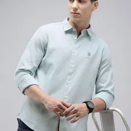 U.S. Polo Assn. Denim Co. Textured Pure Cotton Casual Shirt image 1
