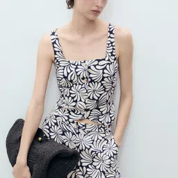 MANGO Floral Print Crop Vest Top-picture-49
