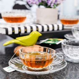 Premium Glass Cup Saucer (Set of 6) by Goodhomes-picture-4