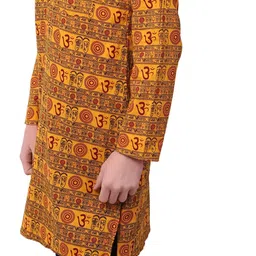 ldhsati Men Printed Cotton Blend Straight Kurta image 2