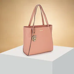 Forever Glam by Pantaloons Colourblocked PU Structured Tote Bag with Applique-picture-34