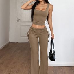 JC Mode Scoop Neck Sleeveless Top & Trousers Co-Ord Set-picture-30
