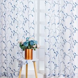 Parda Online White & Blue Set of 2 Ethnic Motifs Sheer Door Curtain-picture-25