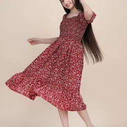 STARWORD Floral Print Crepe Fit & Flare Midi Dress-image-8