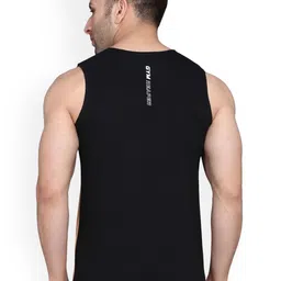 SLOWLORIS Men Pack Of 2 Printed Bio-Wash Combed Cotton Gym Vests image 5