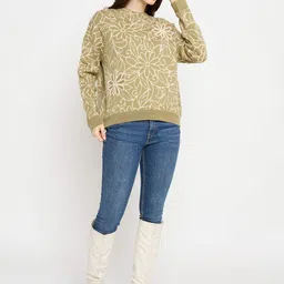 Madame Women Floral Printed Pullover image 3