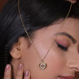 STERLYN Gold-Plated Heart Shaped Pendants with Chains image 2