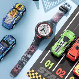 V2A Unisex Kids Dial & Textured Straps Digital Watch DK8217P-F1-Cars image 3