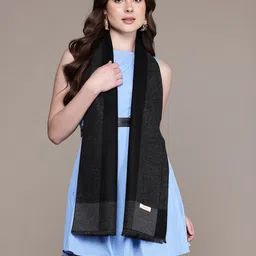 Cayman Fringed Striped Woollen Stole image 4