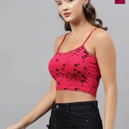 Fasha Pack Of 2 Abstract Printed Tank Crop Cotton Camisole Tops-image-6