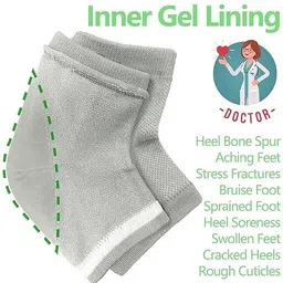 aordey Heel Pain Relief Silicone Gel Pad Heel Protector Socks with Spa Heel Support image 3
