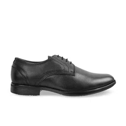 Mochi Men Black Solid Leather Formal Derbys image 5