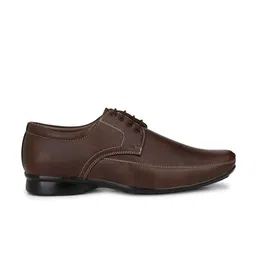RL Rocklin Men Men Brown Solid Leather Formal Derbys image 3