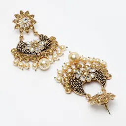 PANASH Gold-Plated Crescent Shaped Drop Earrings image 2