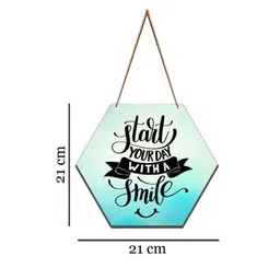 SAF Blue Motivational Printed Hexagon Wall Hanging image 3