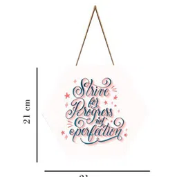 SAF White Motivational Printed Hexagon Wall Hanging image 3