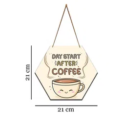 SAF Beige & Brown Motivational Quote Printed Hexagon Shaped MDF Wooden Wall Hanging Decor image 3