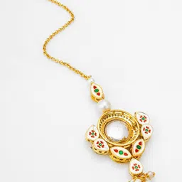 aadita Gold-Plated Kundan-Studded Maang Tikka image 4