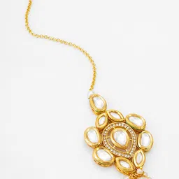 aadita Gold-Plated Kundan-Studded Maang Tikka image 3