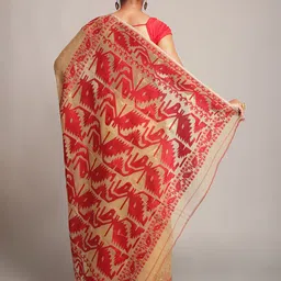 BENGAL HANDLOOM Ethnic Motifs Woven Design Jamdani Saree image 3