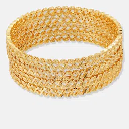 ATIBELLE Set Of 4 Gold-Plated Floral Shaped Bangles image 3