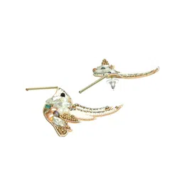Jazz and Sizzle Gold-Toned Quirky Drop Earrings image 2