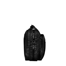 LOREM Men Black Textured Faux Leather Laptop Bag image 4