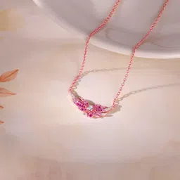 giva 925 Silver Rose Gold Fly In Pink Necklace for Women Rhodium Zircon Sterling Silver-picture-28
