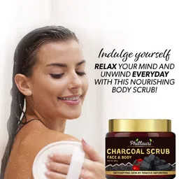Phillauri Set of Charcoal Face & Body Scrub + Face Wash + Vitamin C Brightening Cream image 4