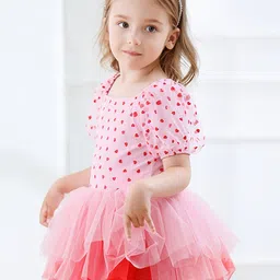 LULU & SKY Polka Dot Print Puff Sleeve Fit & Flare Dress image 2